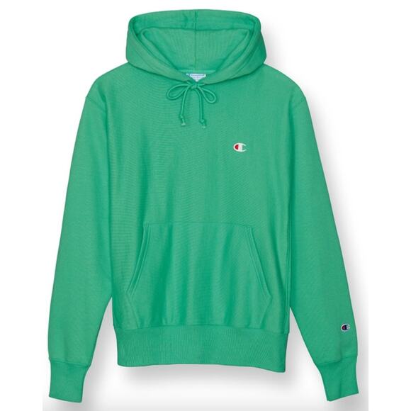 Champion Reverse Weave C Logo Green Hoodie XS Extra Small Sweatshirt Pullover - Picture 1 of 10